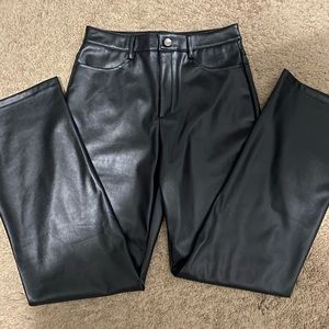 straight leather pants
